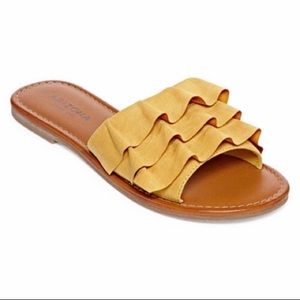 Brand New Yellow Ruffle Sandals